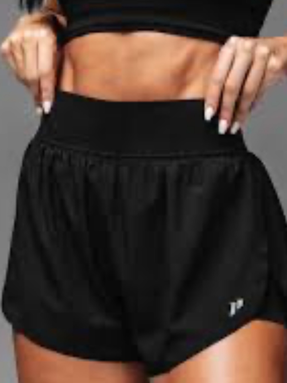 1st Phorm Black High-Waist 2 Layer Athletic Shorts, XL